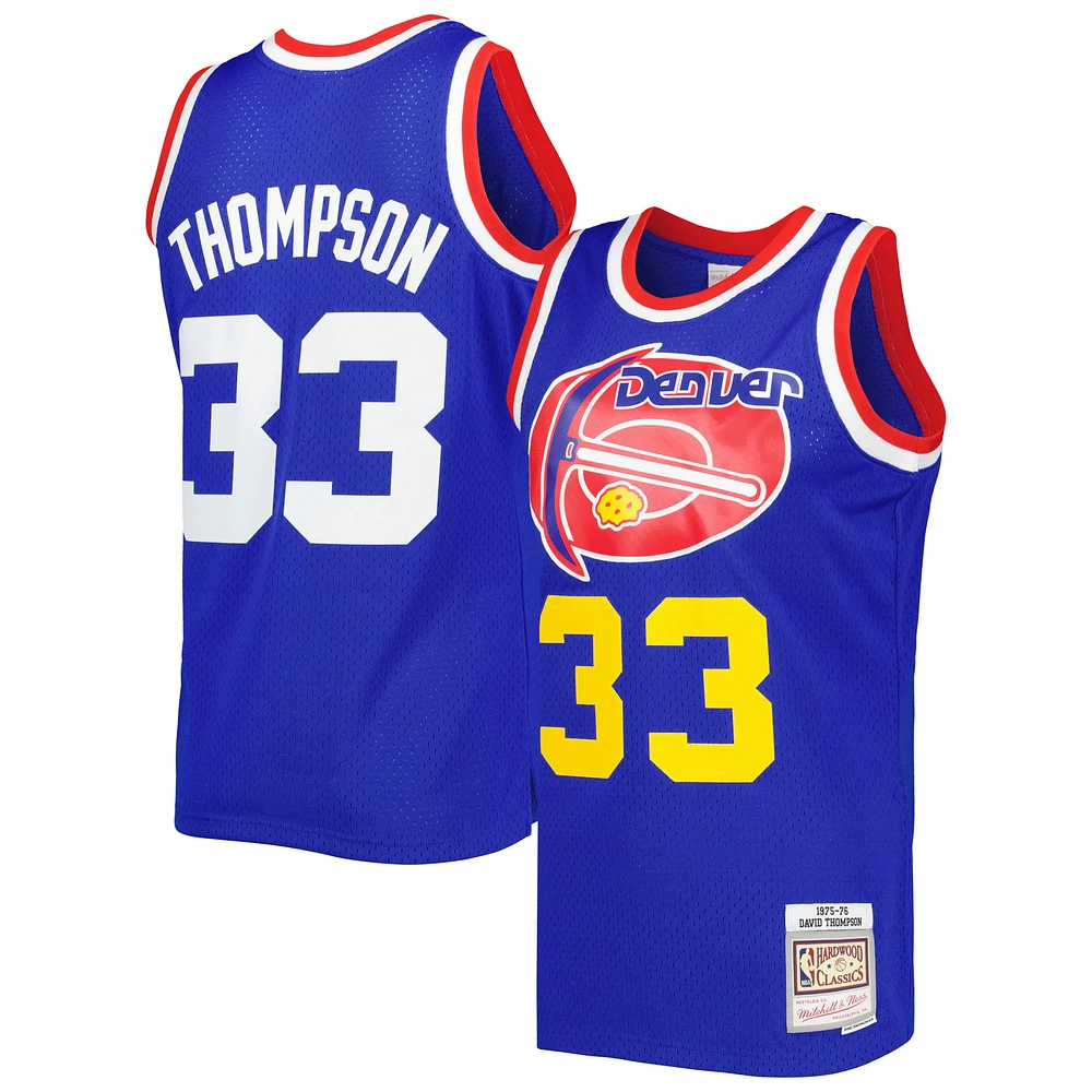 Men's Mitchell & Ness David Thompson Royal Hardwood Classics 1975/76 Swingman Jersey