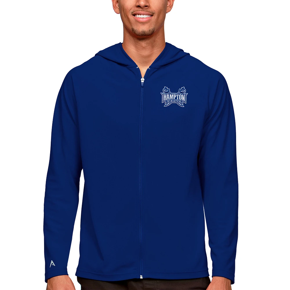 Men's Antigua Royal Hampton Pirates Legacy Full-Zip Hoodie