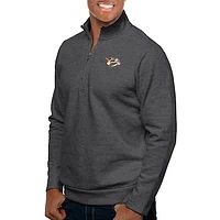 Men's Antigua Charcoal Nashville Predators Gambit Quarter-Zip Pullover Top