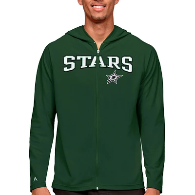 Men's Antigua Green Dallas Stars Legacy Full-Zip Hoodie