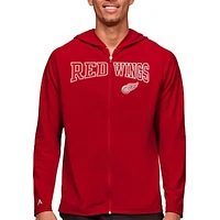 Men's Antigua Red Detroit Wings Legacy Full-Zip Hoodie