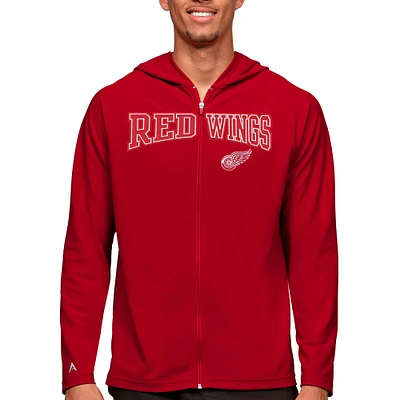 Men's Antigua Red Detroit Wings Legacy Full-Zip Hoodie