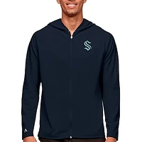 Men's Antigua Navy Seattle Kraken Logo Legacy Full-Zip Hoodie
