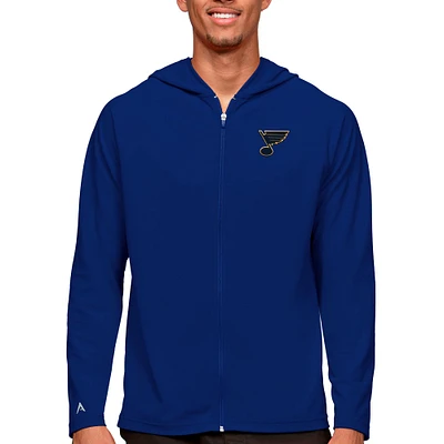 Men's Antigua Royal St. Louis Blues Logo Legacy Full-Zip Hoodie