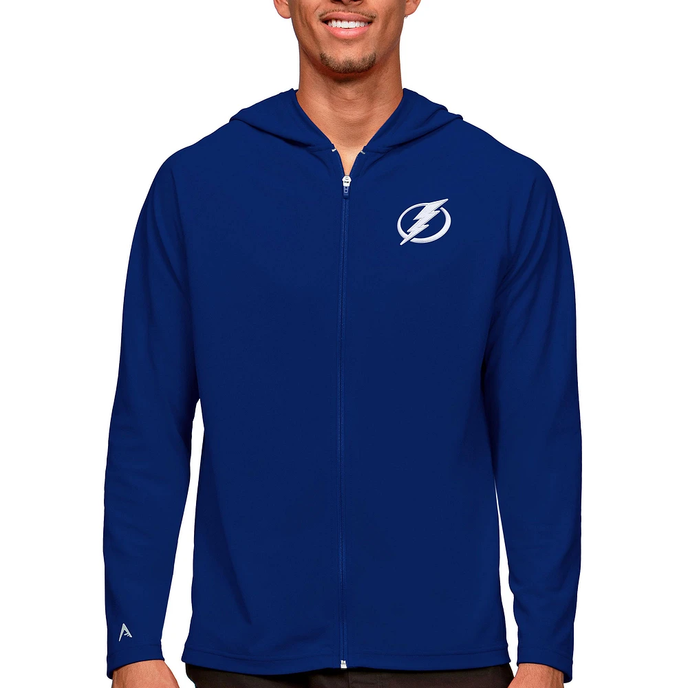 Men's Antigua Royal Tampa Bay Lightning Logo Legacy Full-Zip Hoodie