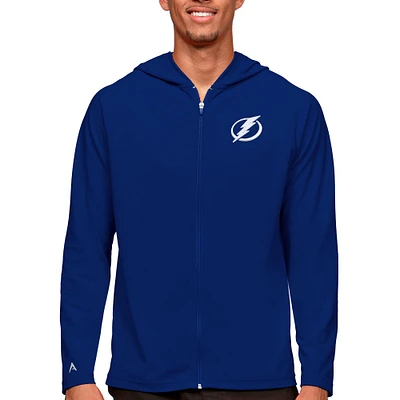 Men's Antigua Royal Tampa Bay Lightning Logo Legacy Full-Zip Hoodie