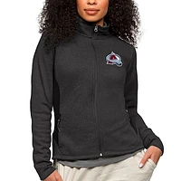 Women's Antigua Heather Colorado Avalanche Primary Logo Course Full-Zip Jacket