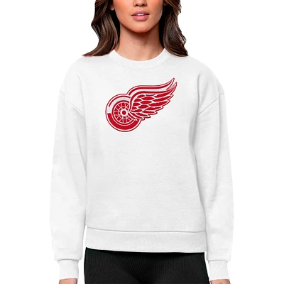 Women's Antigua Detroit Red Wings Primary Logo Team Victory Crewneck Pullover Sweatshirt