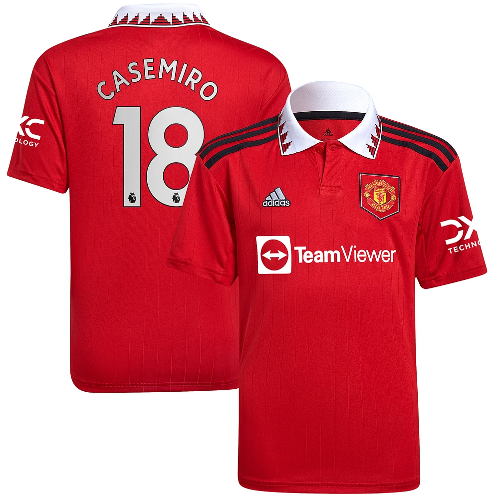 Youth adidas Carlos Casemiro Red Manchester United 2022/23 Home Replica Player Jersey