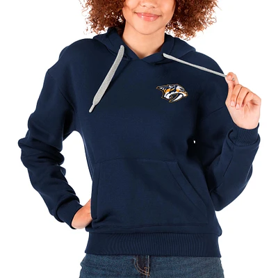 Women's Antigua Navy Nashville Predators Primary Logo Victory Pullover Hoodie