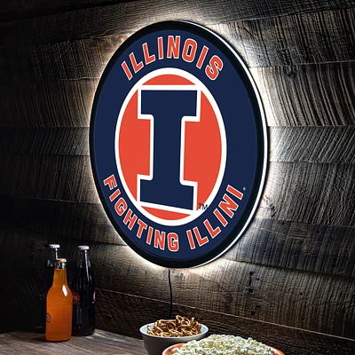 Illinois Fighting Illini LED XL Round Wall Décor