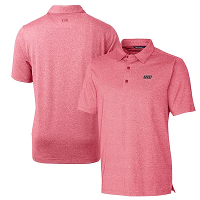 Men's Cutter & Buck Heather Red UIC Flames Forge Stretch Polo