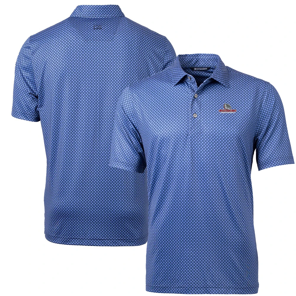 Men's Cutter & Buck Navy Gonzaga Bulldogs Pike Banner Print Polo