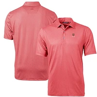 Men's Cutter & Buck Crimson Harvard Pike Banner Print Polo