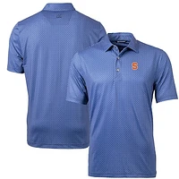Men's Cutter & Buck Navy Syracuse Orange Pike Banner Print Polo
