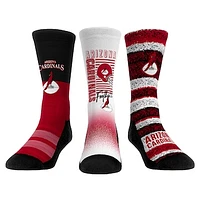 Unisex Rock Em Socks Arizona Cardinals Throwback Three-Pack Crew Sock Set