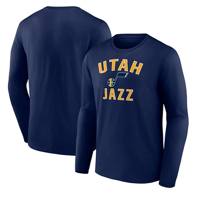 Men's Navy Utah Jazz Victory Arch Team Long Sleeve T-Shirt