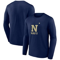 Men's Navy Midshipmen Lockup Team Long Sleeve T-Shirt