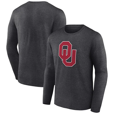 Men's Charcoal Oklahoma Sooners Logo Long Sleeve T-Shirt