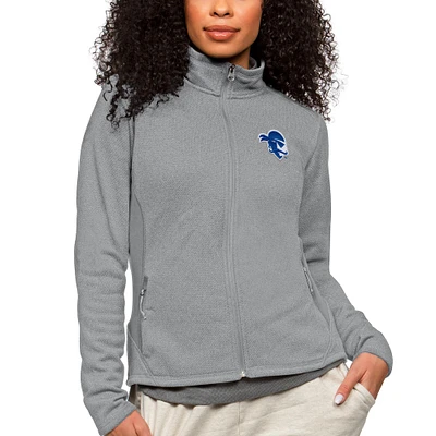 Women's Antigua Heather Seton Hall Pirates Course Full-Zip Jacket