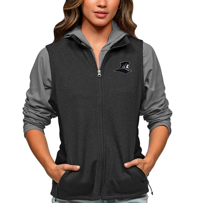 Women's Antigua Heather Black Providence Friars Course Full-Zip Vest
