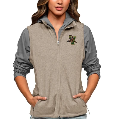 Women's Antigua Oatmeal Vermont Catamounts Course Full-Zip Vest