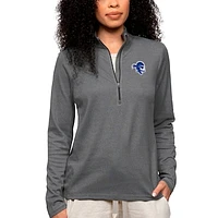 Women's Antigua Heather Charcoal Seton Hall Pirates Epic Quarter-Zip Pullover Top