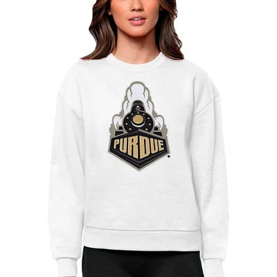 Women's Antigua Purdue Boilermakers Victory Crewneck Pullover Sweatshirt