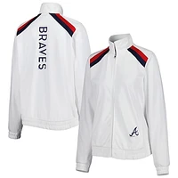 Women's G-III 4Her by Carl Banks White Atlanta Braves Red Flag Full-Zip Track Jacket