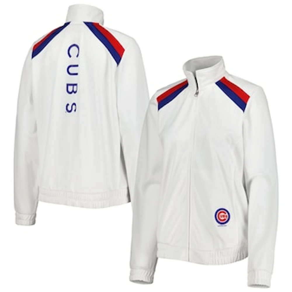 Women's G-III 4Her by Carl Banks White Chicago Cubs Red Flag Full-Zip Track Jacket