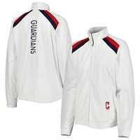 Women's G-III 4Her by Carl Banks White Cleveland Guardians Red Flag Full-Zip Track Jacket