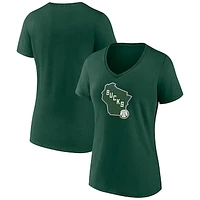 Women's Milwaukee Bucks Alternate Logo V-Neck T-Shirt
