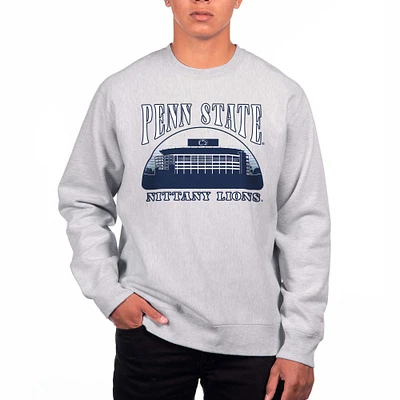 Men's Uscape Apparel Heather Gray Penn State Nittany Lions Premium Heavyweight Crewneck Sweatshirt