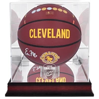Evan Mobley Cleveland Cavaliers Autographed Wilson City Edition Collector's Basketball with Mahogany Team Logo Display Case