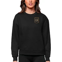 Women's Antigua Black LAFC Team Logo Victory Pullover Sweatshirt