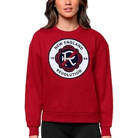 Women's Antigua Red New England Revolution Team Logo Victory Pullover Sweatshirt