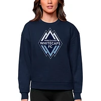 Women's Antigua Navy Vancouver Whitecaps FC Team Logo Victory Pullover Sweatshirt