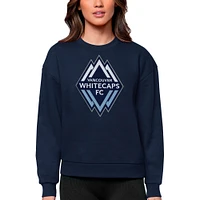 Women's Antigua Navy Vancouver Whitecaps FC Team Logo Victory Pullover Sweatshirt