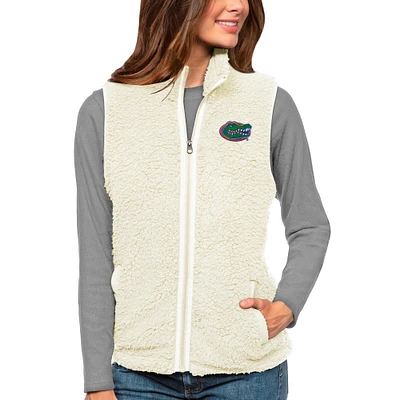 Women's Antigua Cream Florida Gators Grace Full-Zip Vest