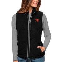 Women's Antigua Black Oregon State Beavers Grace Full-Zip Vest