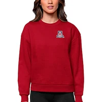 Women's Antigua Red Arizona Wildcats Logo Victory Crewneck Pullover Sweatshirt
