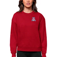 Women's Antigua Red Arizona Wildcats Logo Victory Crewneck Pullover Sweatshirt