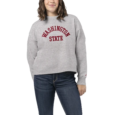 Women's League Collegiate Wear Heather Gray Washington State Cougars 1636 Boxy Sweatshirt