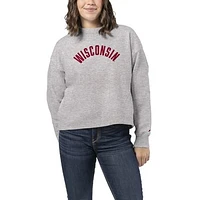 Women's League Collegiate Wear Heather Gray Wisconsin Badgers 1636 Boxy Sweatshirt