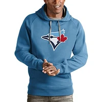 Men's Antigua Light Blue Toronto Jays Victory Pullover Team Logo Hoodie