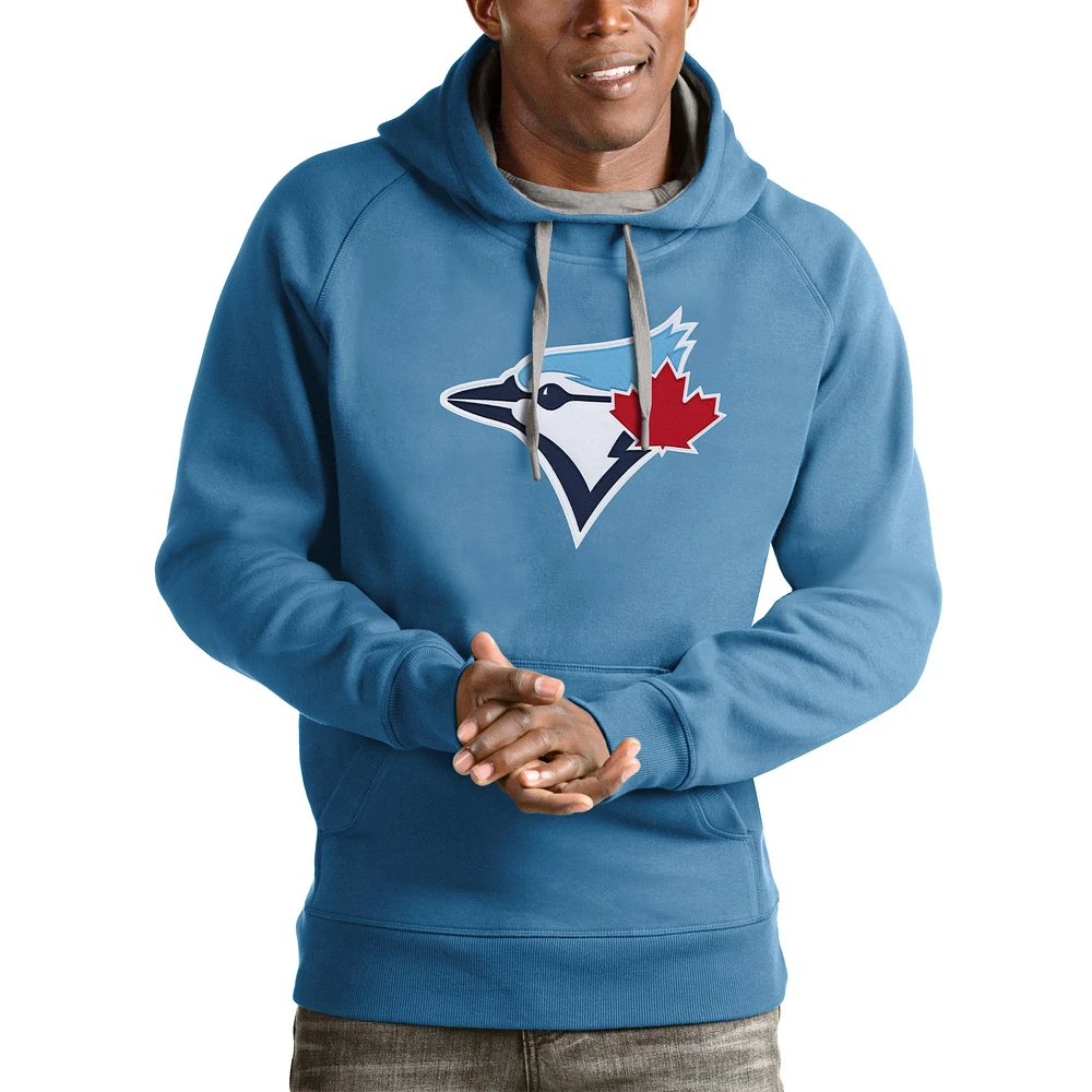 Men's Antigua Light Blue Toronto Jays Victory Pullover Team Logo Hoodie