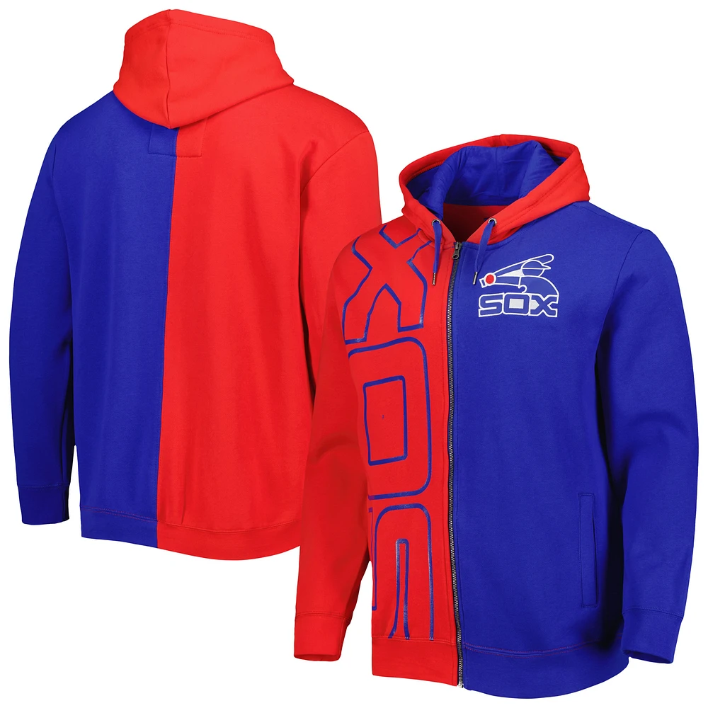 Men's Mitchell & Ness Red/Navy Chicago White Sox Fleece Full-Zip Hoodie