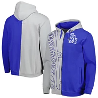 Men's Mitchell & Ness Royal/White Los Angeles Dodgers Fleece Full-Zip Hoodie