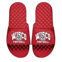 Unisex ISlide Red Wisconsin Badgers Football Varsity Slide Sandals