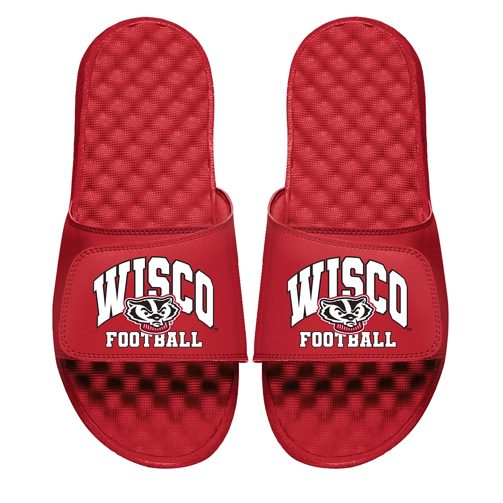 Unisex ISlide Red Wisconsin Badgers Football Varsity Slide Sandals
